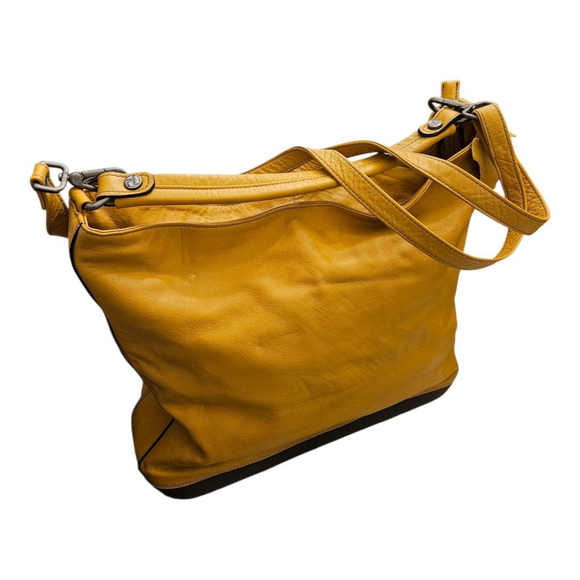 Think! Yellow Leather Shoulder Bag - Picture 2 of 14